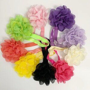Flower Stretch Multicolor Hairbands For Children Hair Accessoies Pack of 9